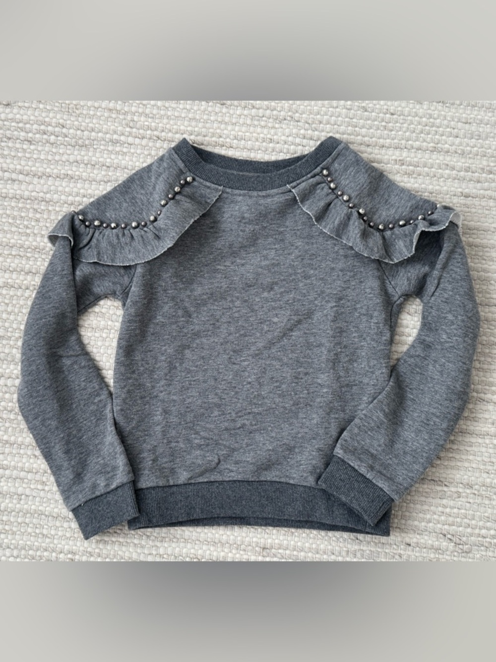 AG Jeans Kids Grey Embellished Sweatshirt - Size 6
